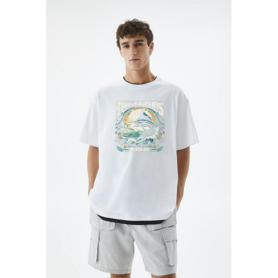 Reel Legends Never Die Ocean Fishing Marlin Graphic T-Shirt, for men & women, up to size 5XL