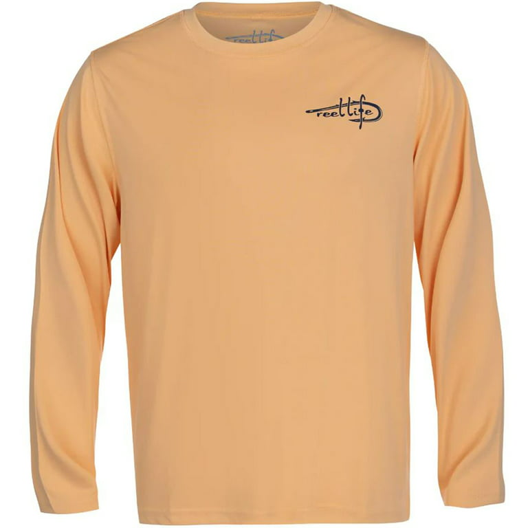 Reel Life Basic Wave UV Long Sleeve Performance T-Shirt - Small - Apricot  Wash