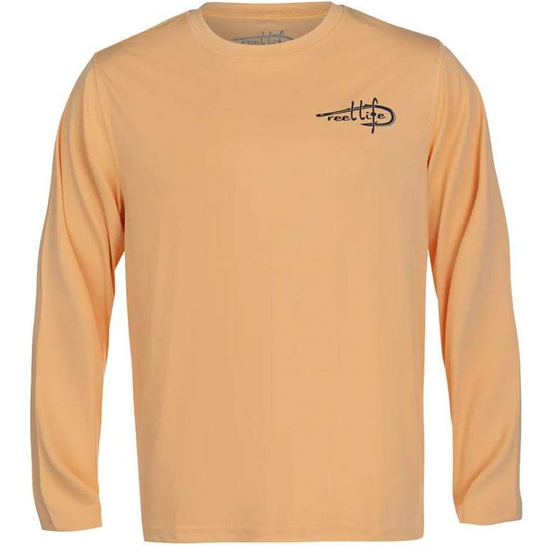 Reel Life Basic Wave UV Long Sleeve Performance T-Shirt - XL - Apricot Wash