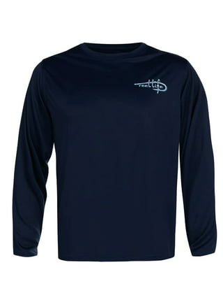 NEW Reel Life T Shirt Mens XL Gray Blue Pullover Performance Fishing Long  Sleeve