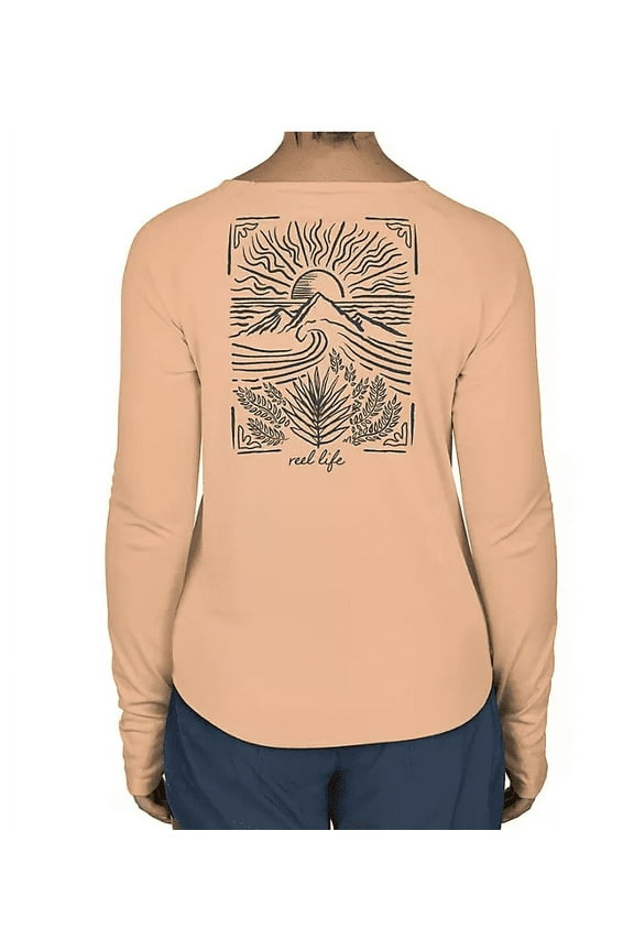 Ladies UV Long Sleeve Tee XXL Peach Parfait
