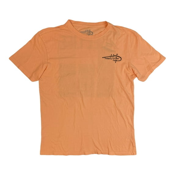 Reel Life Men's Ocean Washed Short Sleeve Soft Pre-Shrunk Tee (Apricot Wash, M)