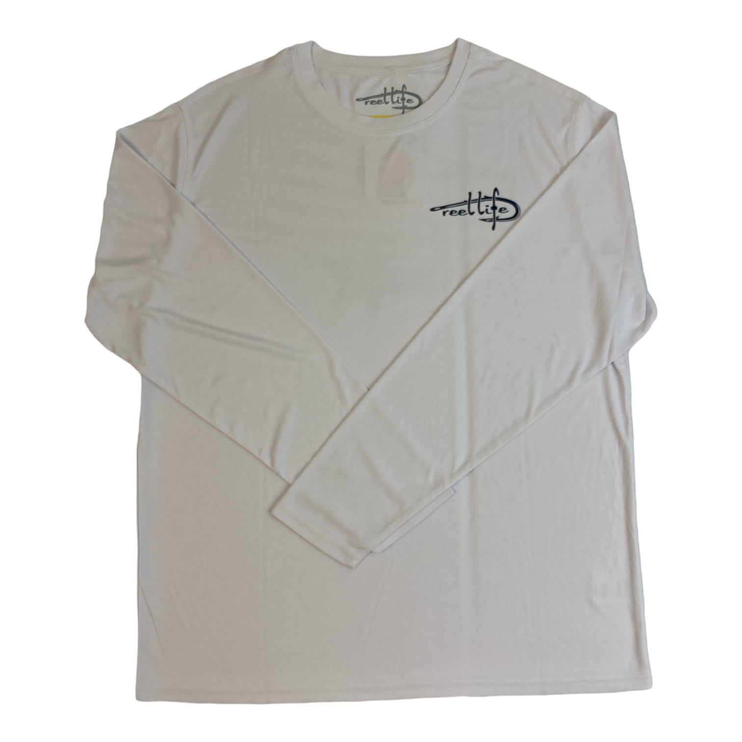 Reel Life Men's Sun Defender Lightweight Long Sleeve UV T-Shirt (White, M)  