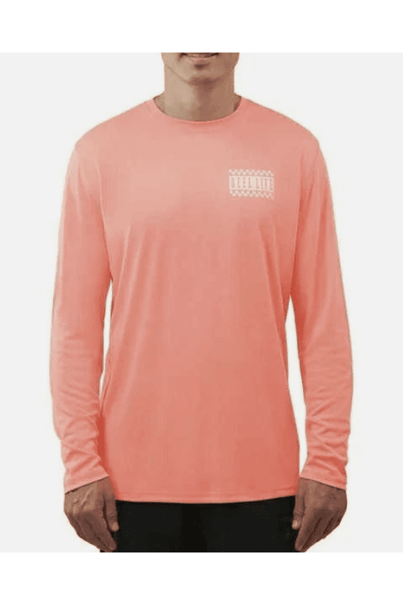 Mens Long Sleeve UV Tee Medium Coral