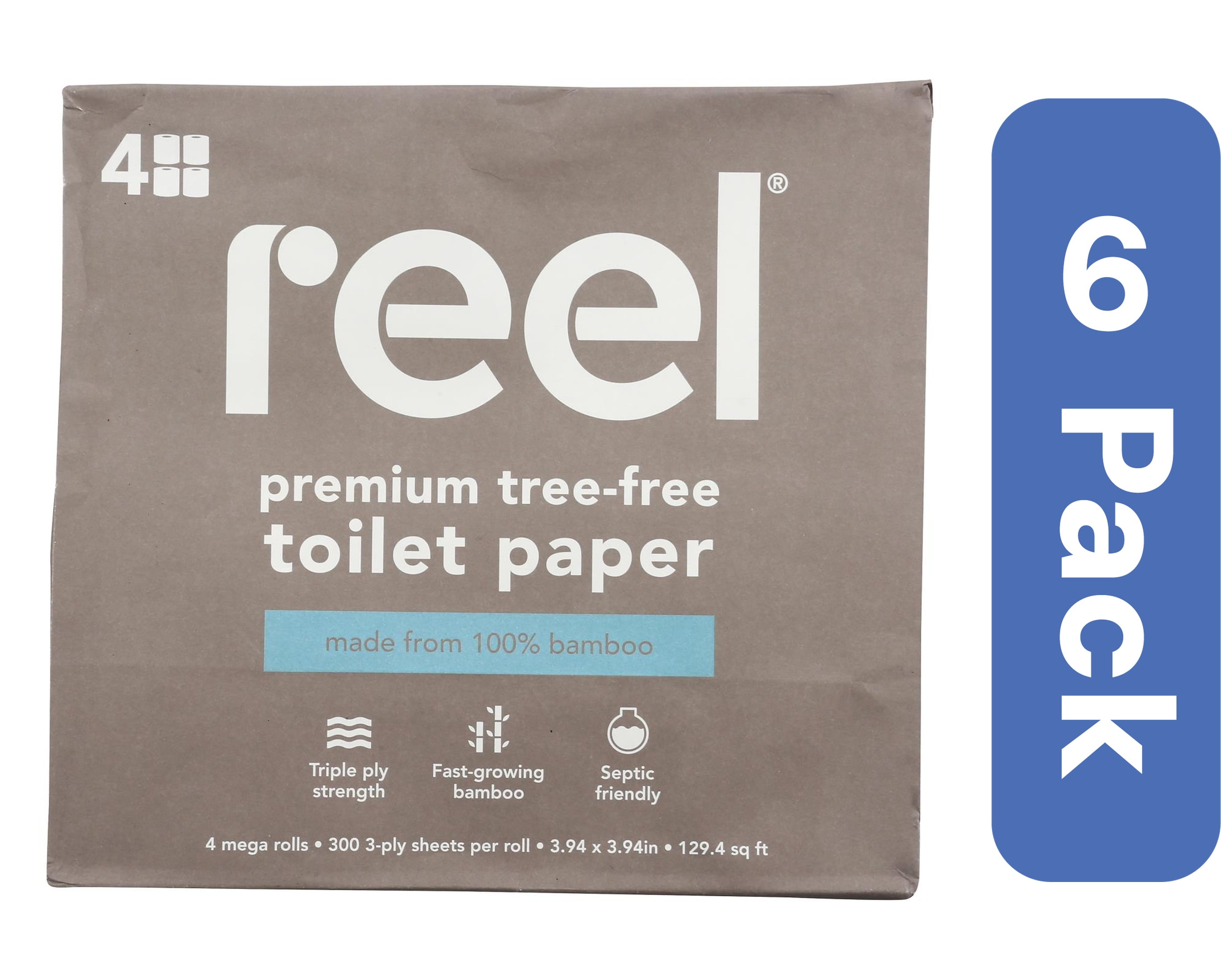 Reel Paper Bamboo Bath Tissue 3-Ply 4 Pk (Pack Of 6)