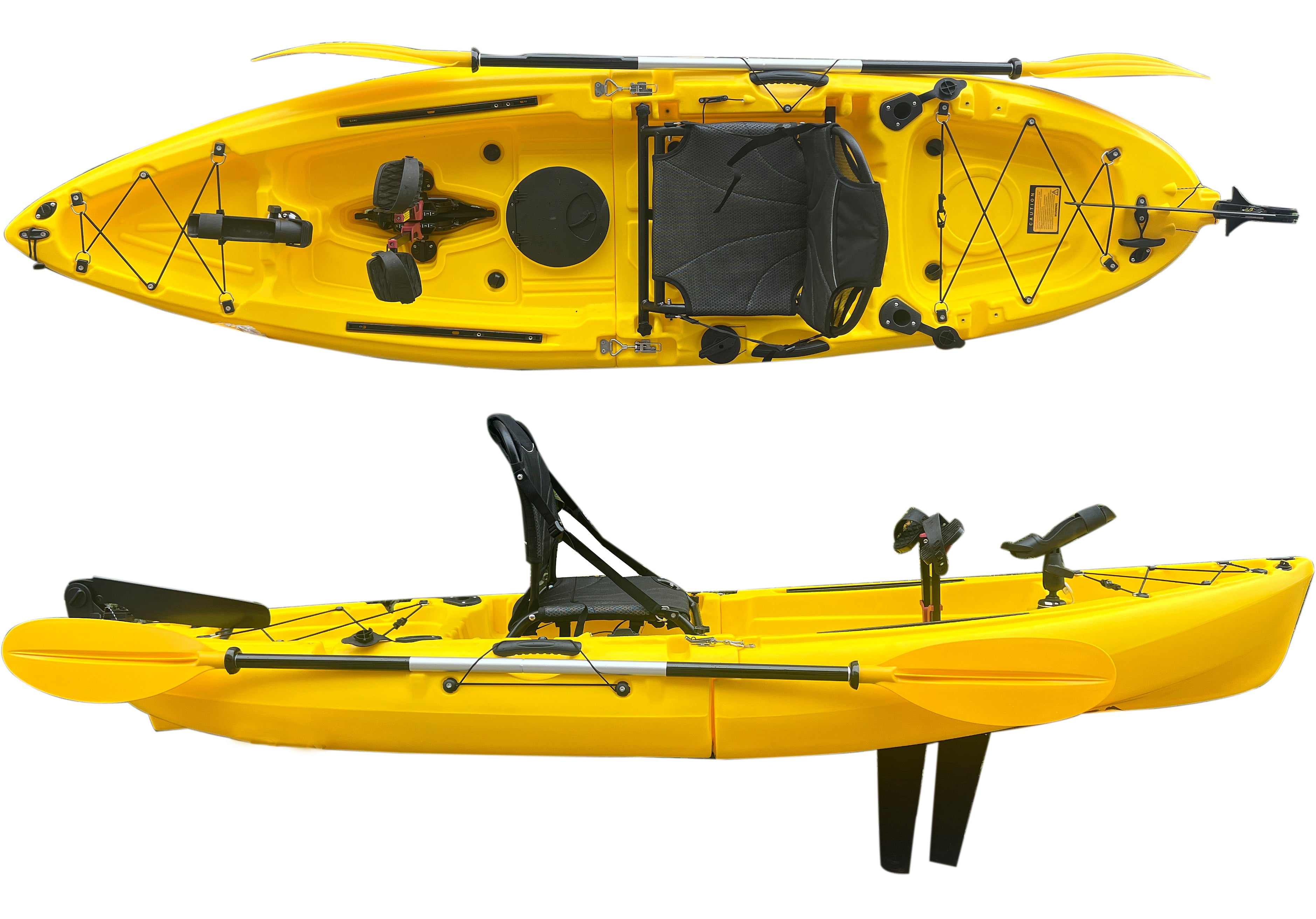 Reel Yaks 9.5ft Raptor Modular Fin Drive Pedal Fishing Kayak 350lbs Capacity 2 Piece