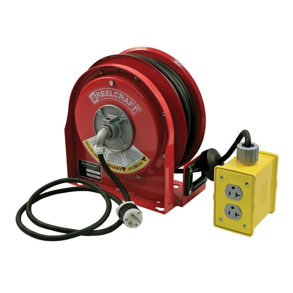 Reelcraft 523-L30301237Q 12-3 x 30 ft. 20A Quad Outlet with Cord Reel