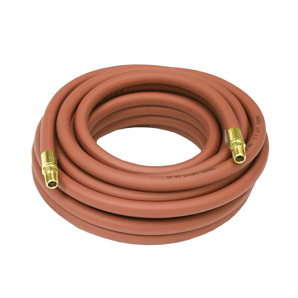 Air Hose, 3/8 in Hose Inside Dia, Brass 1/4 in MNPT x Brass 1/4 in MNPT, Red S601013-50