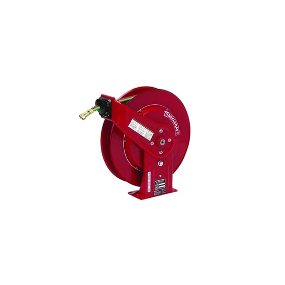 Gas-Welding T-Grade Hose Reel with Hose, 50 ft, Retractable
