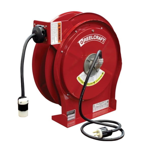 Reelcraft Single Receptacle Power Cord Reel Steel Series L5005 50'