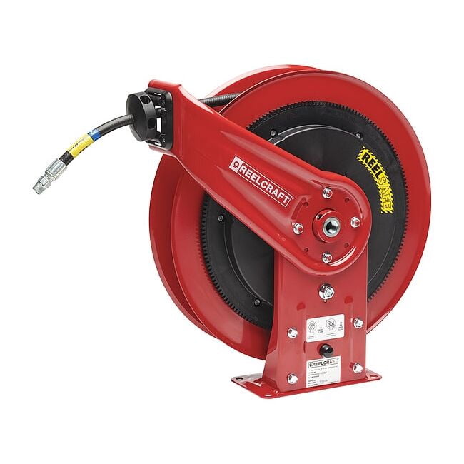 Reelcraft Spring Return Hose Reel,3/8" MNPT,50 ft RS7650 OMP