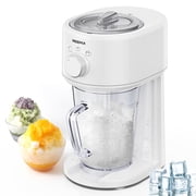 Reemix Electric Shaved Ice Machine, Adjustable Snow Cone Maker with Large Ice Bin, Portable Ice Crusher for Homemade Frozen Desserts and Party Drinks, White