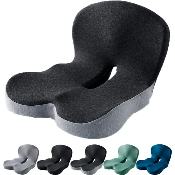 Reenly Back and Seat Cushion, Reenly Car Seat Cushion, Soothe+Seats Cushions, Welnax Lumbocare Pro, Welnax Lumbocare Pro Cushions. Memory Foam Slow Rebound Inner Core (Dark Gray and Light Gray)