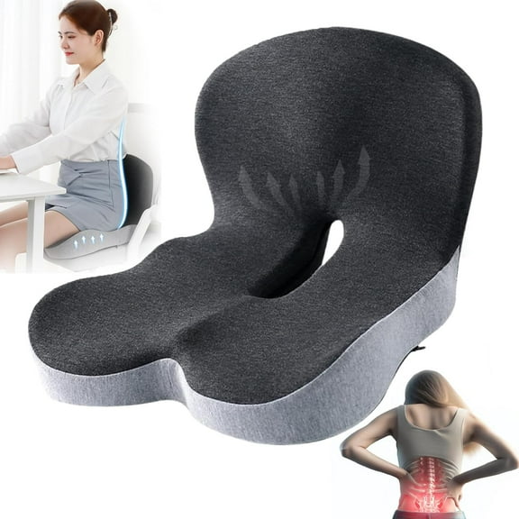 Reenly Back and Seat Cushion, Reenly Soothe+ Seat Cushion for Tailbone Pain Relief, Memory Foam L-Shaped Integrated Seat Cushions, Lumbar & Lower Back Support for Office Chair, Car