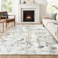 thumbnail image 1 of Reepow 5x7 Brown/Grey Modern Abstract Neutral Indoor Soft Machine Washable Non-Slip Low Pile Carpet Area Rugs for Living Room Dining Room Office, 1 of 9
