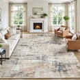thumbnail image 1 of Reepow 8x10 Grey/Gold Abstract Neutral Machine Washable Non-Slip Backing Low Pile Area Rug for Living Room Bedroom Dining Room, 1 of 8