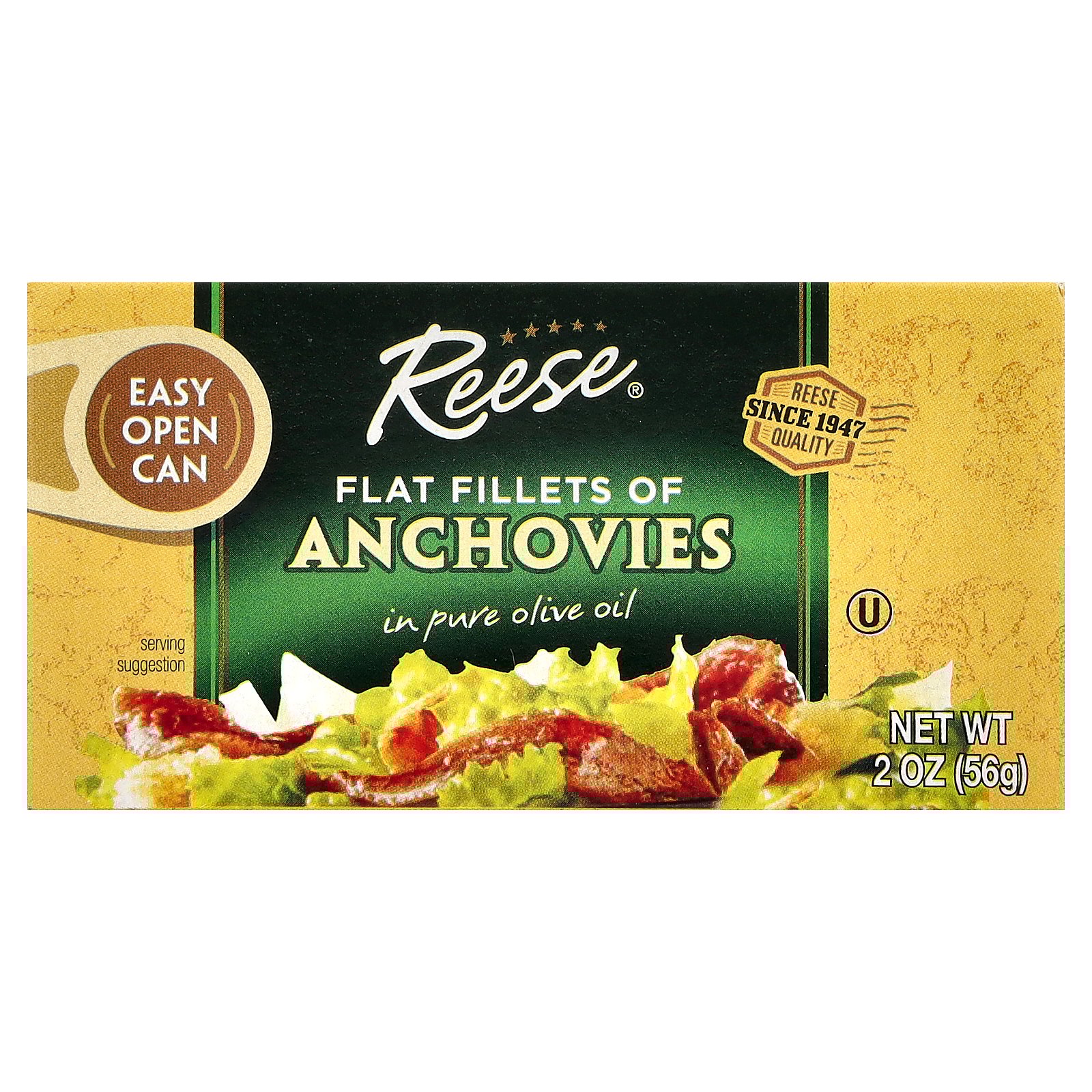Reese Flat Fillets Anchovies in Pure Olive Oil 2 oz