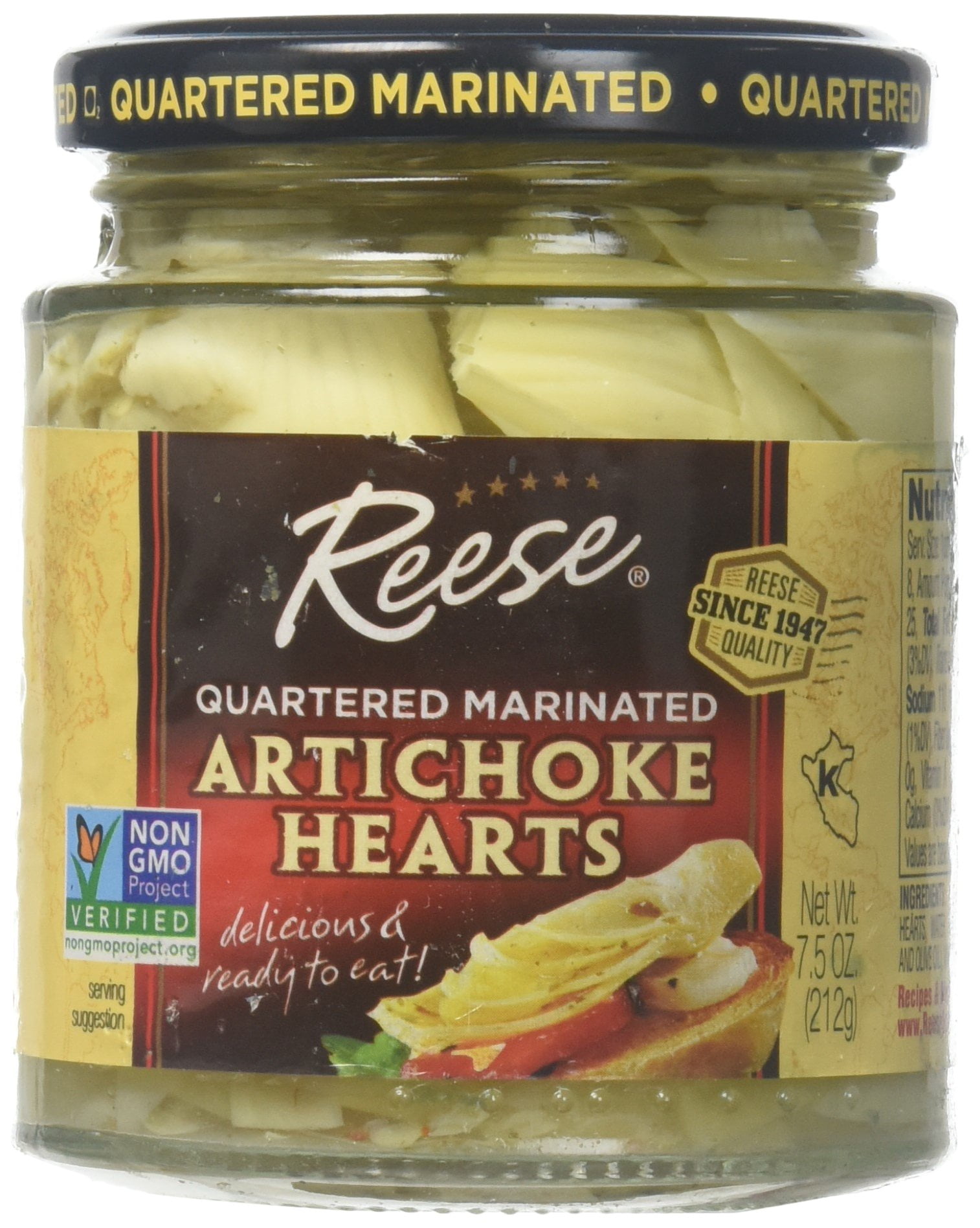 Reese Marinated Artichokes Hearts, 7.5Ounces (Pack of 12)
