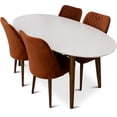 thumbnail image 1 of Reese Modern Solid Wood Walnut Dining Room & Kitchen 5 Piece Furniture Set, 1 of 6