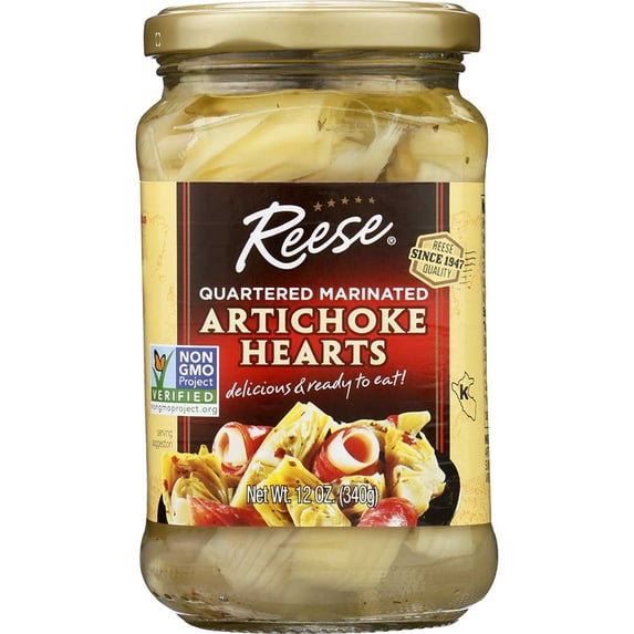 Reese Quartered Marinated Artichoke Hearts - 12 oz Pack of 2