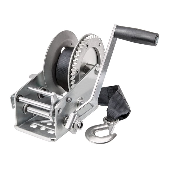 Reese Towpower 7019400 Trailer Winch, Single-Speed, 600 lbs. Capacity, 15 Foot Strap