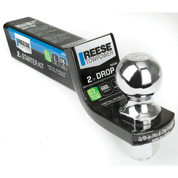 Reese Towpower 7024000 Pintle Hook & Ball Combination Ball Mount, Fits 2 Inch Square Receiver, 12,000 lbs. Capacity Hook, 1-7/8 Inch Diameter Ball, 2,000 lbs. Capacity Ball