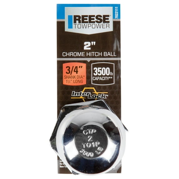 Reese Towpower Interlock 2" Hitch Ball, Chrome