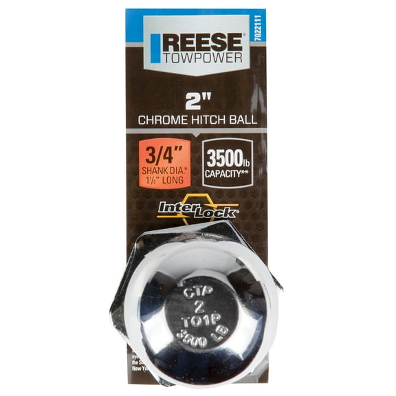 Reese Towpower Interlock 2" Hitch Ball, Chrome