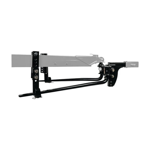 Reese 49912; Weight Distribution Hitch; Round Bar; 800 Pound Tongue Weight/ 8000 Pound Gross Trailer Weight Capacity; Clamp-On; With Friction Sway Control; With 8-1/2 Inch Deep Drop Shank; With 2-5/1