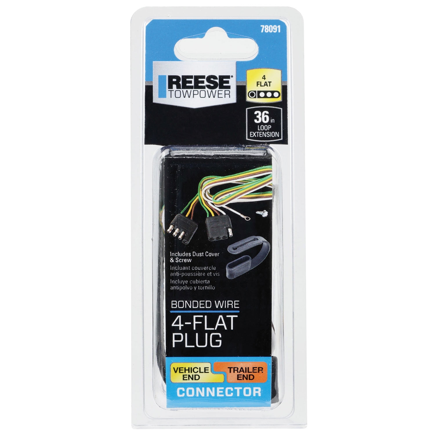 Reese Trailer Plug Adapter 4-Flat Plug Loop Reese Trailer Plug Adapter 4-Flat Plug Loop