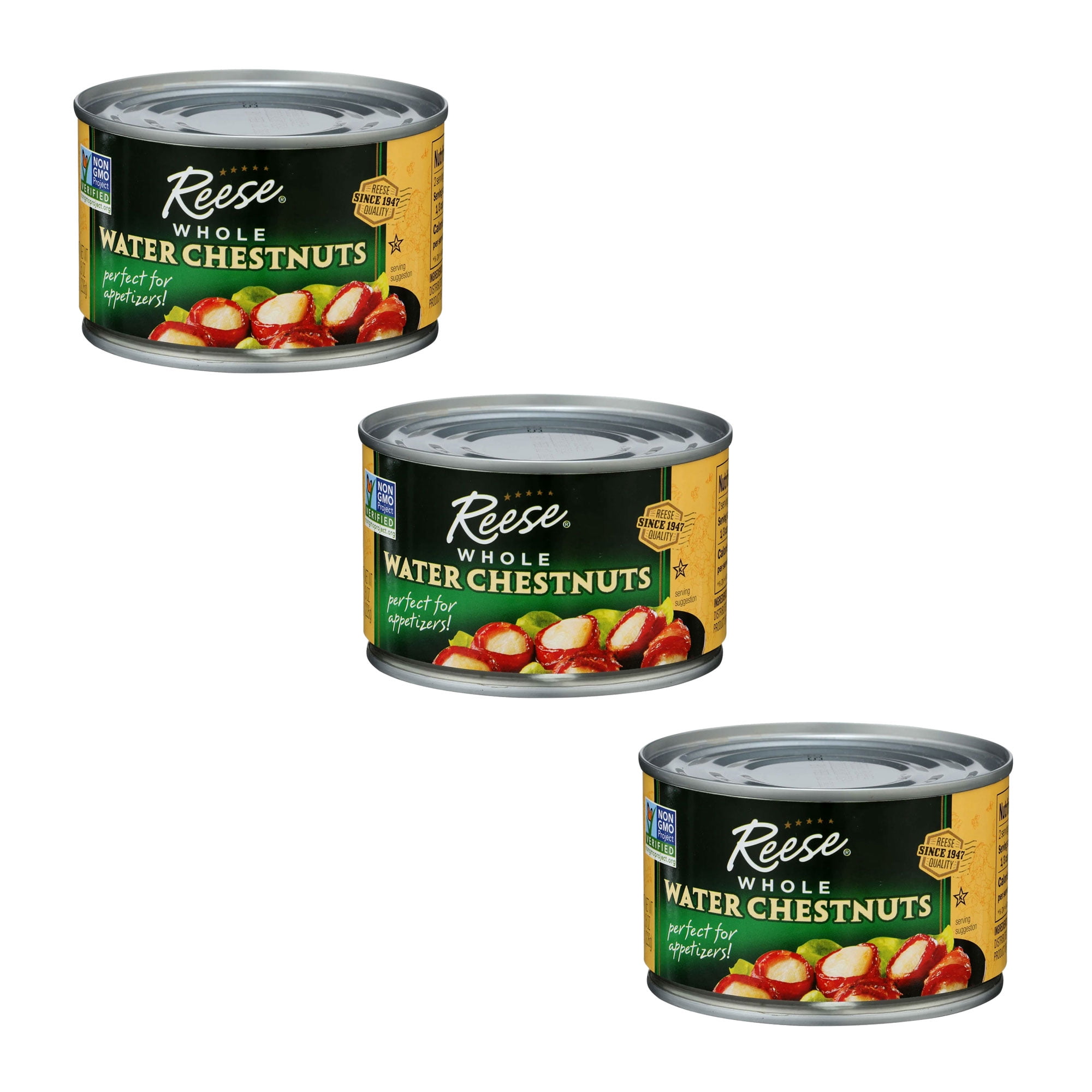 Reese Water Chestnuts, Whole, 8 oz (Pack of 3)