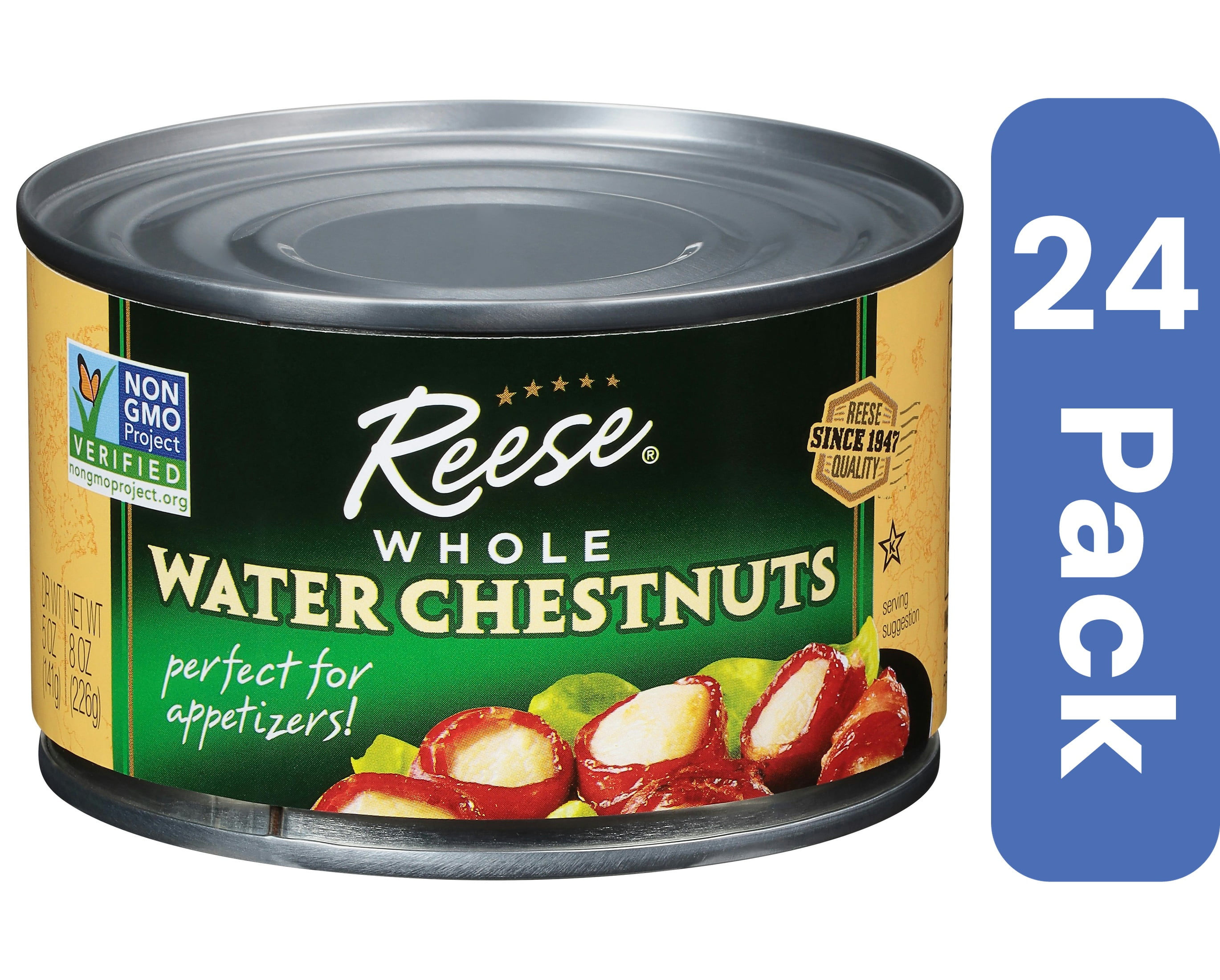 Reese Whole Water Chestnuts 8 oz (Pack Of 24)