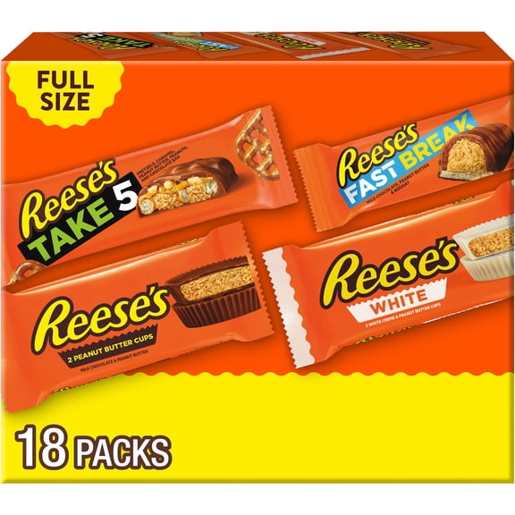 Reese's Assorted Chocolate and White Creme Candy, Box 28.06 oz, 18 Count