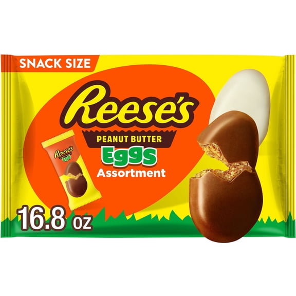 Reese's Assorted Flavored Snack Size Peanut Butter Eggs Easter Candy, Bag 16.8 oz