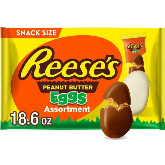 Reese's Assorted Flavored Snack Size Peanut Butter Eggs Easter Candy, Bag 18.6 oz