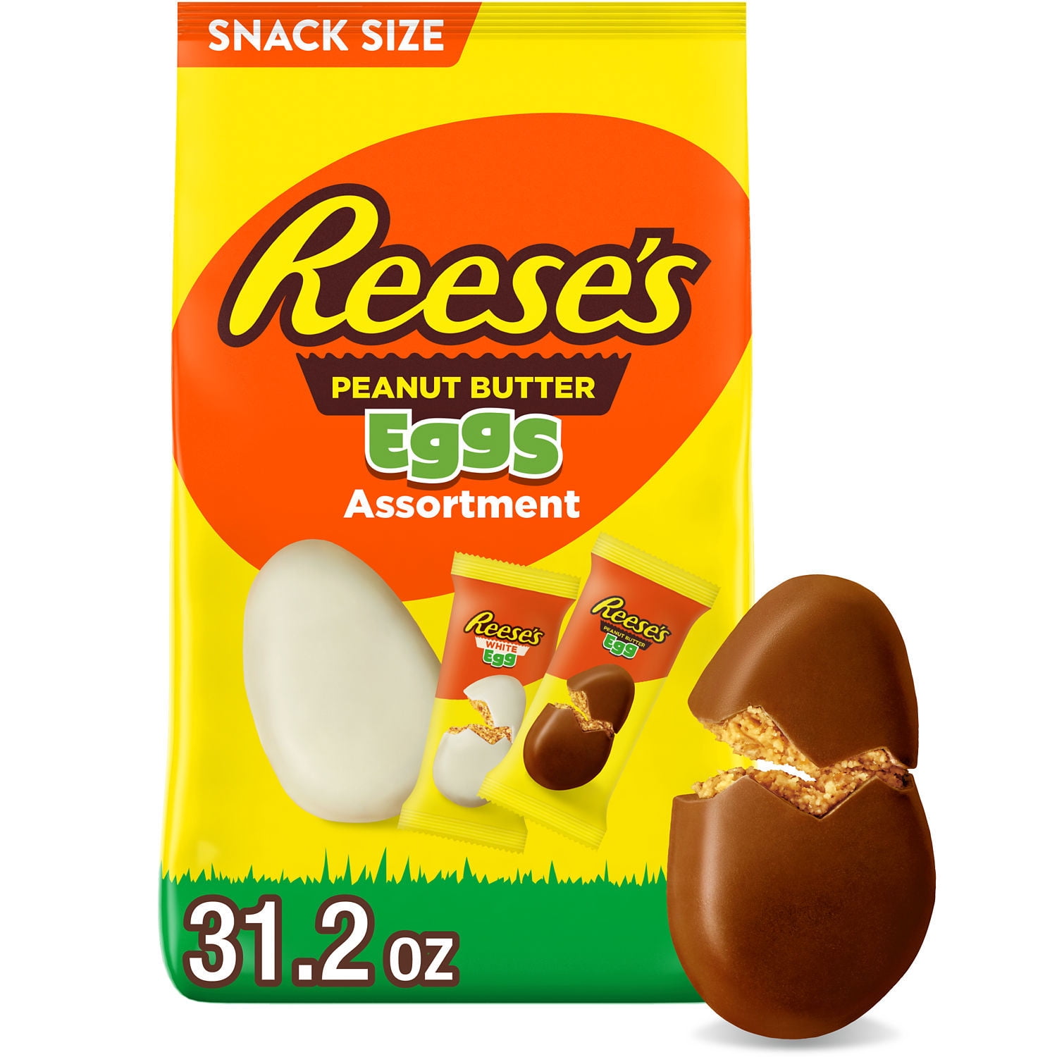 Reese's Assorted Flavored Snack Size Peanut Butter Eggs Easter Candy, Bag 31.2 oz