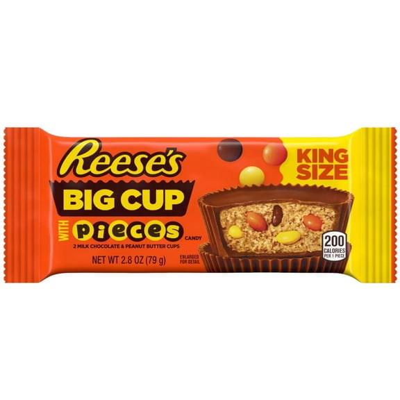 Reese's Big Cup Stuffed with Peanut ButterPieces -King Size - 2.8 oz- Pack of 2