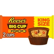 Reese's Big Cup Stuffed with REESE's PIECES King Size Peanut Butter Cups Candy, Pack 2.8 oz