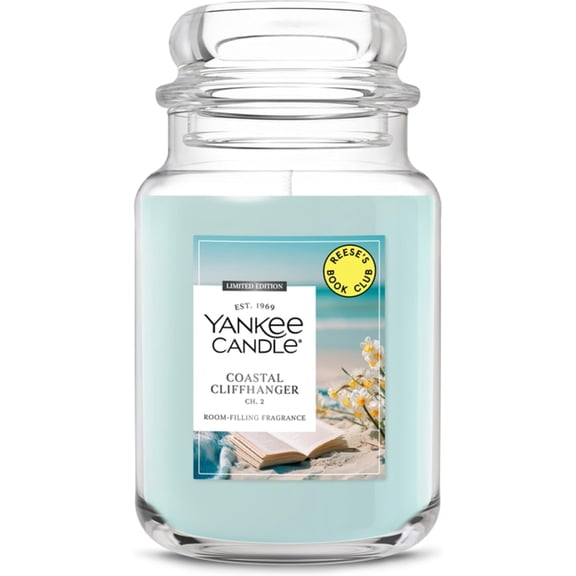 Reeses Book Club, Coastal Cliffhanger, Summer Scented Candle, Sea Daffodil Scent, Solar Florals Scent, 22oz Large Jar Candle with up to 150 Hours Burn Time, Giftable