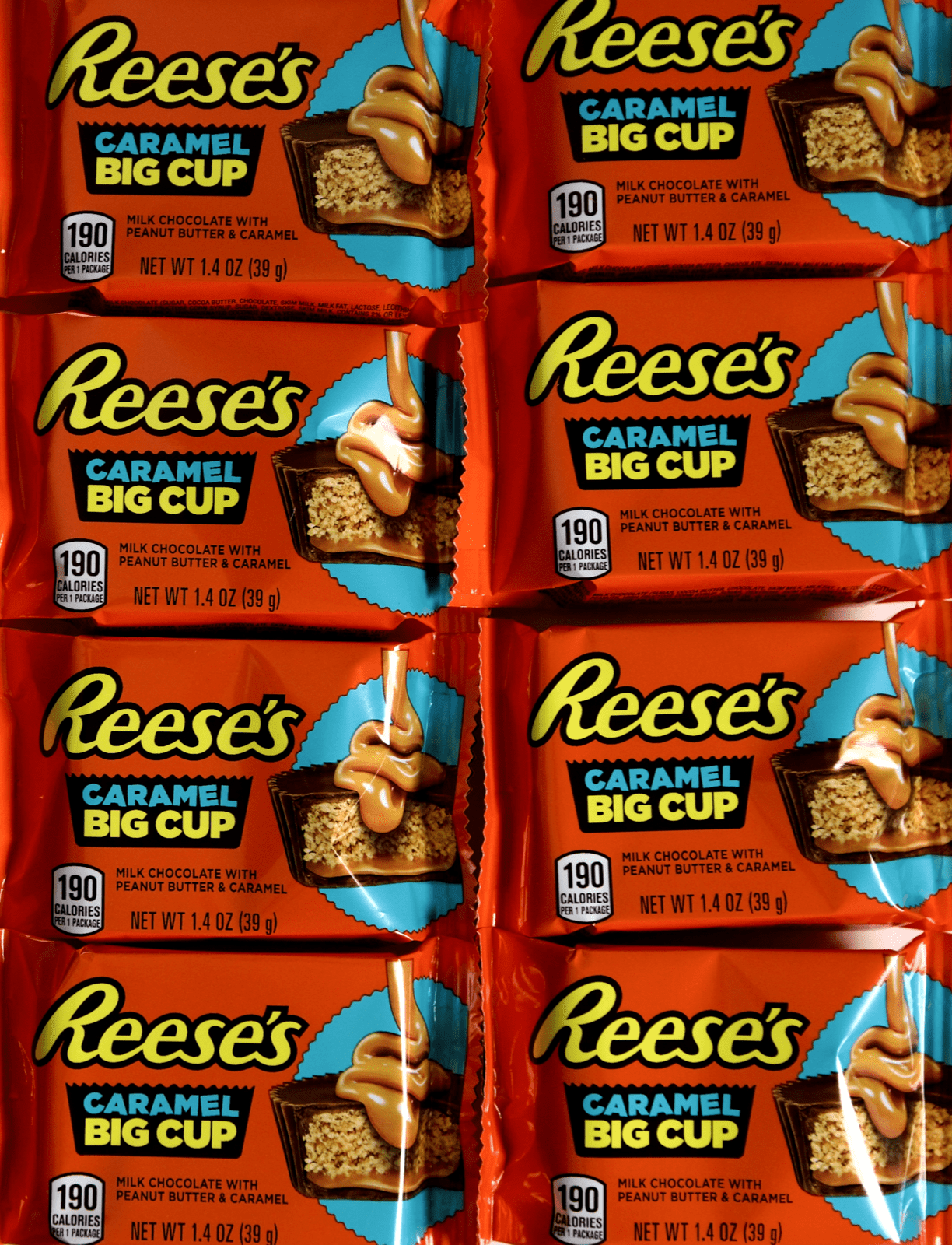 Reese's Caramel Big Cup Milk Chocolate Peanut Butter, 1.4 Ounce, 8 ...