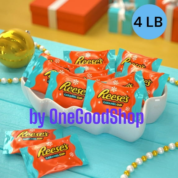 Reese's Caramel Milk Chocolate Snack Size Peanut Butter Cups Christmas Candy, 4LB
