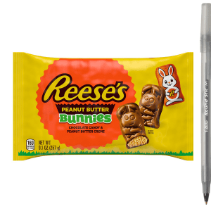 Reese's Chocolate Peanut Butter Creme Bunnies, Easter Candy Bag, 9.1 oz with pan