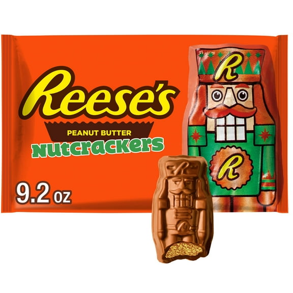 Reese's Chocolate Peanut Butter Creme Nutcrackers Christmas Holiday Candy Stocking Stuffers, Bag 9.2 oz