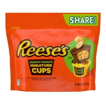 Reese's Crunchy Peanuts Miniatures Milk Chocolate Peanut Butter Cups Candy, Share Pack 9.6 oz