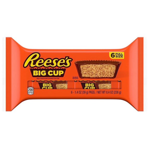 Reese's Cups Candy Milk Chocolate Peanut Butter1.4oz x 6 pack