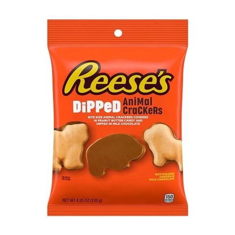 Reese’s Dipped Animal Crackers Bite Size Snack, 12 Pack, 4.25 oz Bags