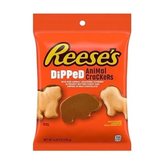Reeses Dipped Animal Crackers Bite Size Snack, 12 Pack, 4.25 oz Bags