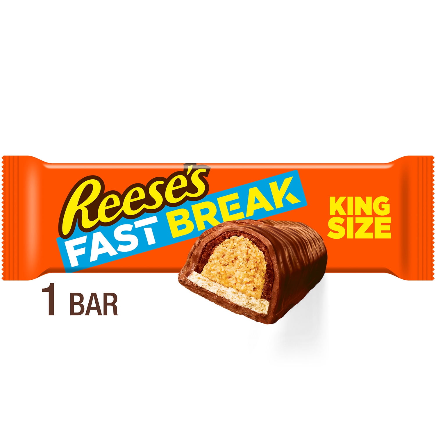 Reese's Fast Break Milk Chocolate, Peanut Butter and Nougat King Size Candy, Bar 3.5 oz