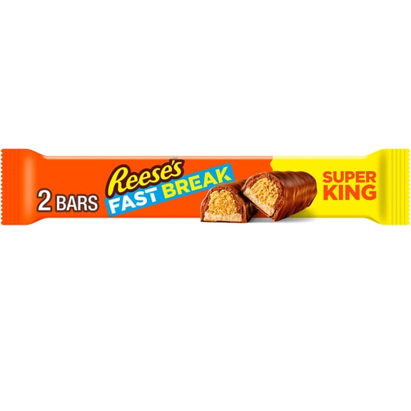 Reese's Fast Break Chocolate, Peanut Butter and Nougat Super King Size Candy, Bar 5.25 oz