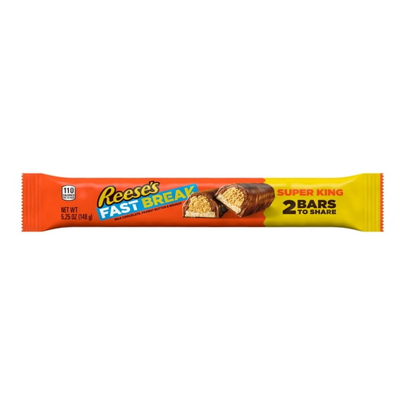 Reese's Fast Break Peanut Butter Nougat Super King Size Candy, Bar 5.25 oz